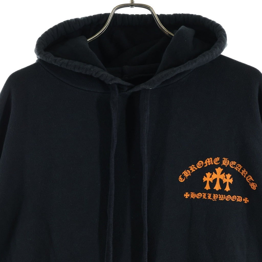 CHROME HEARTS(クロムハーツ) KING TACO 3 CEMETERY HD PLVR キングタコ 3セメタリー プリントロゴ スウェットプルオーバーパーカー ブラック/オレンジ