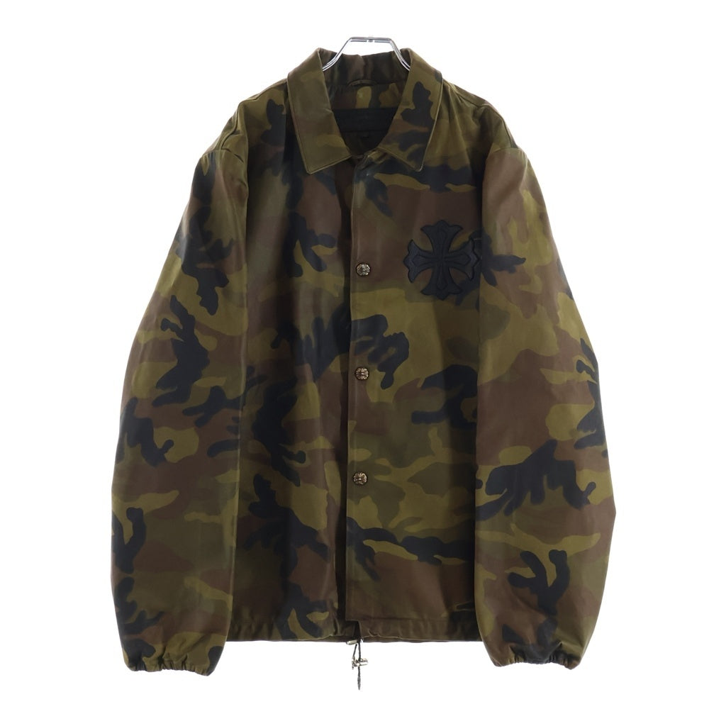 CHROME HEARTS(クロムハーツ) RIGGINS FBRC LTHR 英字パッチレザーコーチジャケットブルゾン カモフラージュ