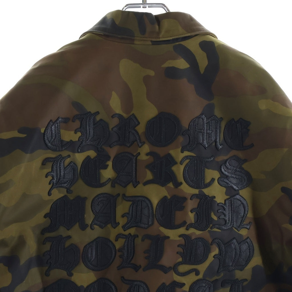 CHROME HEARTS(クロムハーツ) RIGGINS FBRC LTHR 英字パッチレザーコーチジャケットブルゾン カモフラージュ