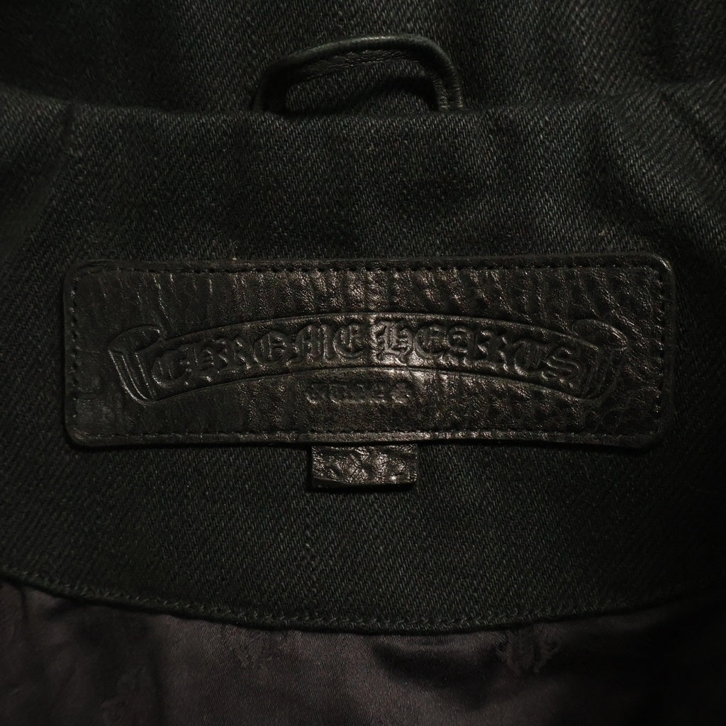 CHROME HEARTS(クロムハーツ) CLASSIC JEAN クラシックジーン 袖フローラルレザーパッチクロスボールボタンデニムジャケット ブラック/レッド