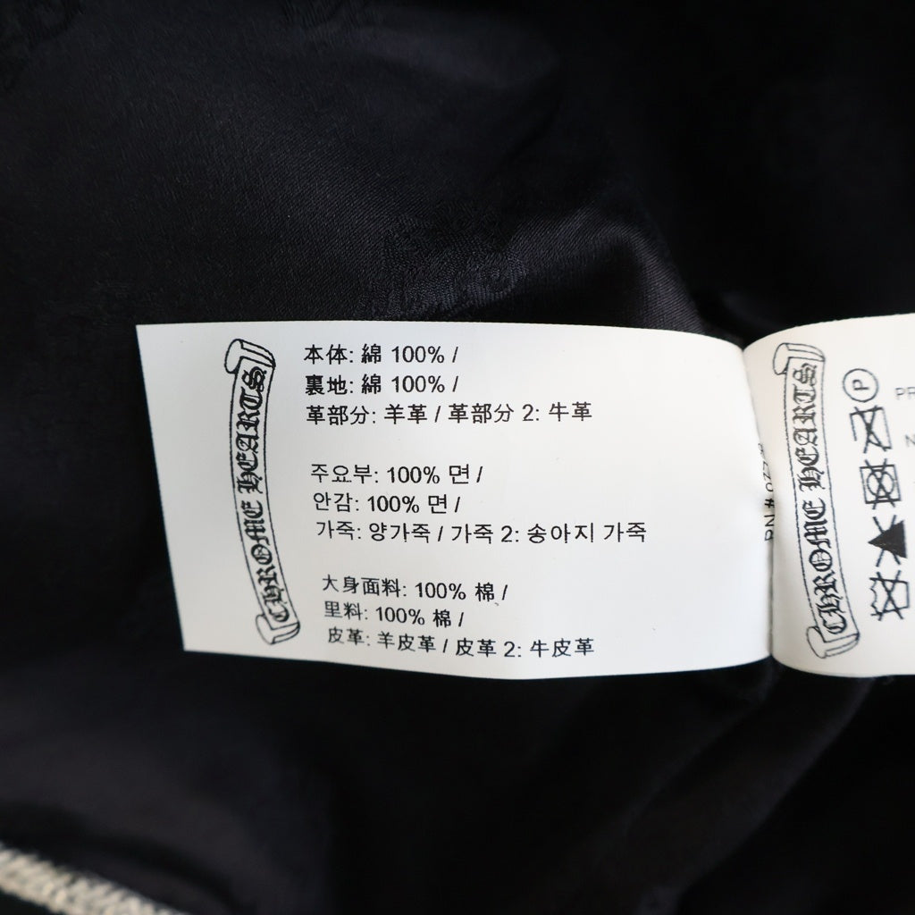 CHROME HEARTS(クロムハーツ) CLASSIC JEAN クラシックジーン 袖フローラルレザーパッチクロスボールボタンデニムジャケット ブラック/レッド