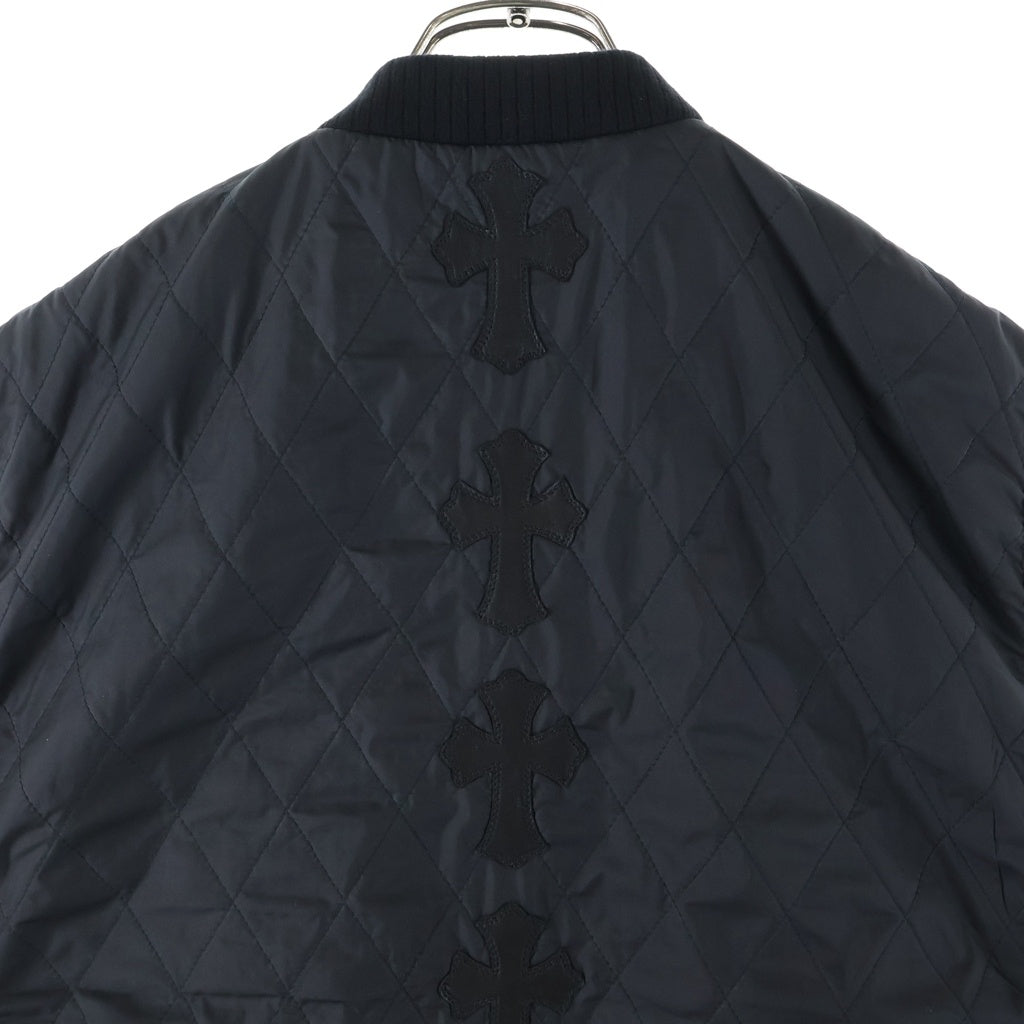 CHROME HEARTS(クロムハーツ) PAPA VEST パパ ベスト セメタリークロスレザーパッチキルティングベスト ブラック