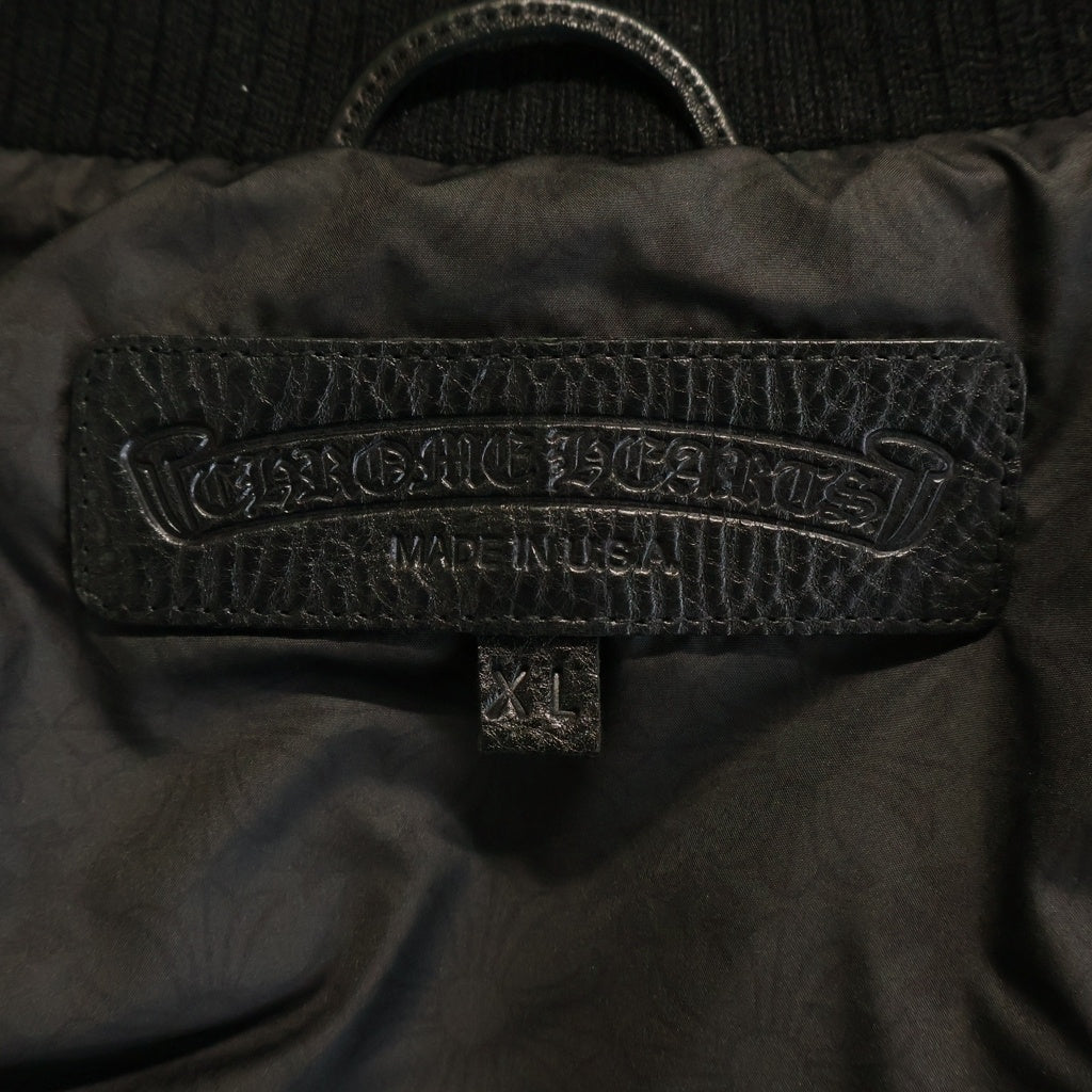 CHROME HEARTS(クロムハーツ) PAPA VEST パパ ベスト セメタリークロスレザーパッチキルティングベスト ブラック