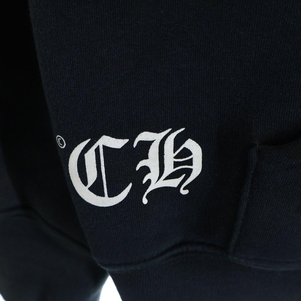 CHROME HEARTS(クロムハーツ) OLD THRML SWTSHRT HD ZIP HORSESHOE ホースシュープリント ジップアップ サーマルパーカー ブラック