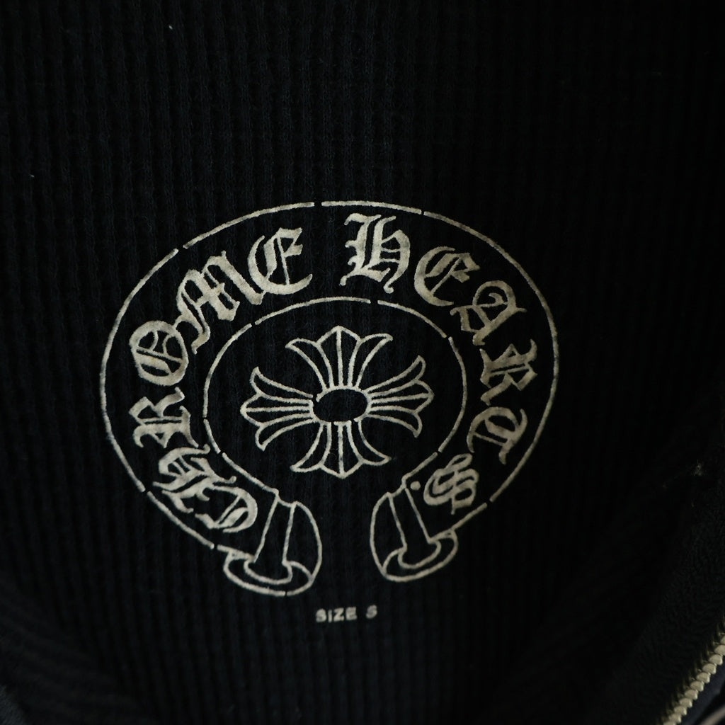 CHROME HEARTS(クロムハーツ) OLD THRML SWTSHRT HD ZIP HORSESHOE ホースシュープリント ジップアップ サーマルパーカー ブラック