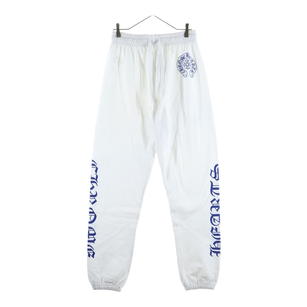 CHROME HEARTS(クロムハーツ) SWEAT PANTS サイド英字ロングパンツ ジョガーパンツ ホワイト/ブルー