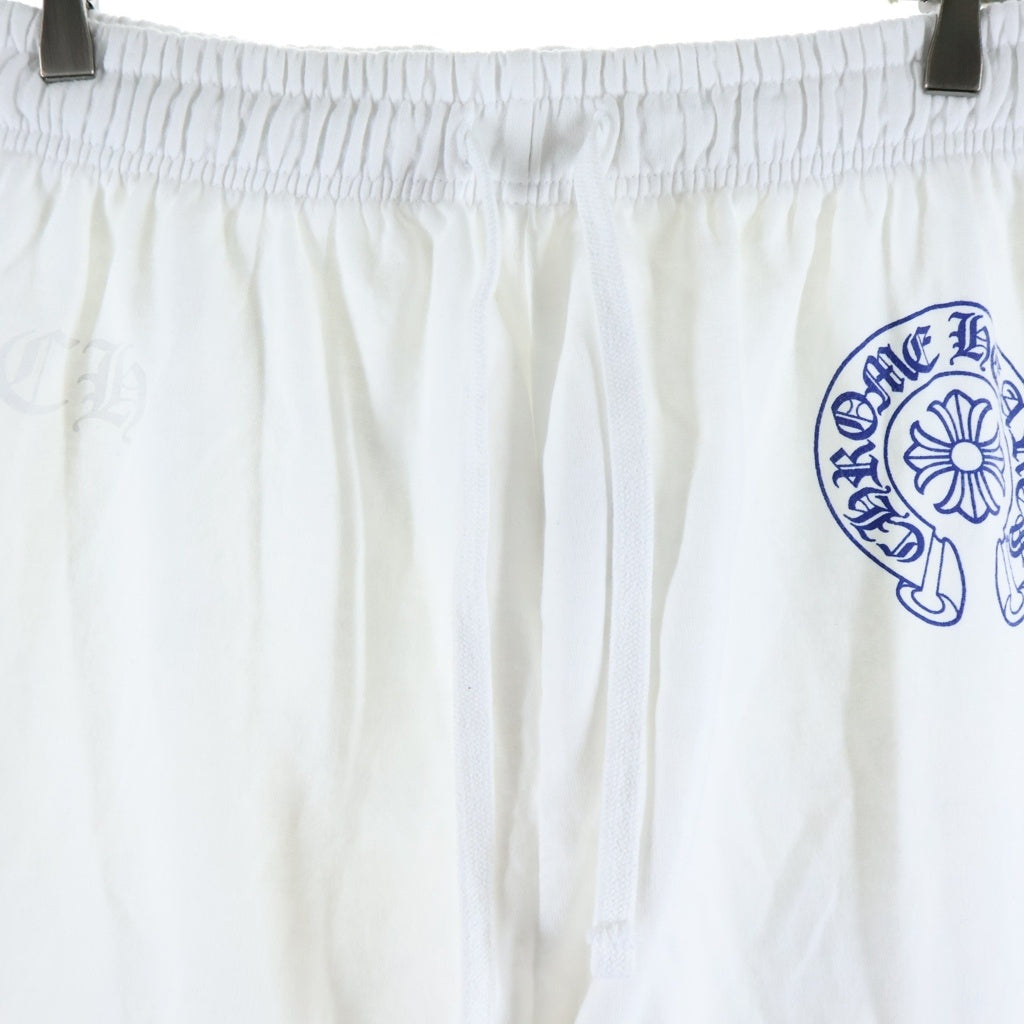 CHROME HEARTS(クロムハーツ) SWEAT PANTS サイド英字ロングパンツ ジョガーパンツ ホワイト/ブルー
