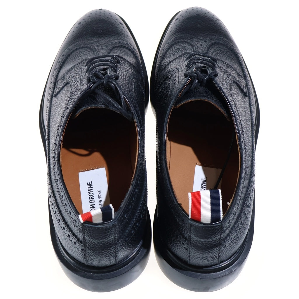 THOM BROWNE(トムブラウン) ウィングチップ レザーローカットシューズ ブラック