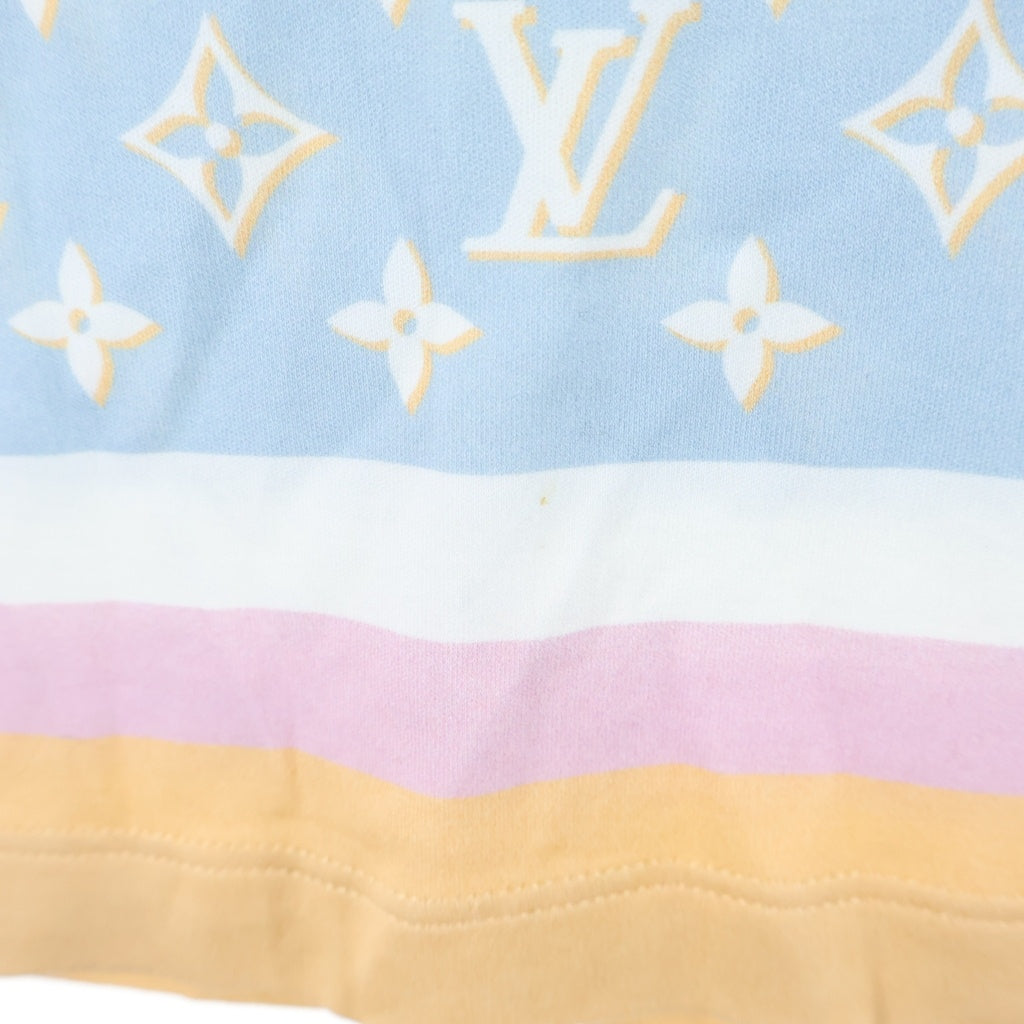 LOUIS VUITTON(ルイヴィトン) 23AW ネックチェーンモノグラムコットン 半袖ワンピース レディース ブルー/ホワイト RW232D CBA FPJD16 ー