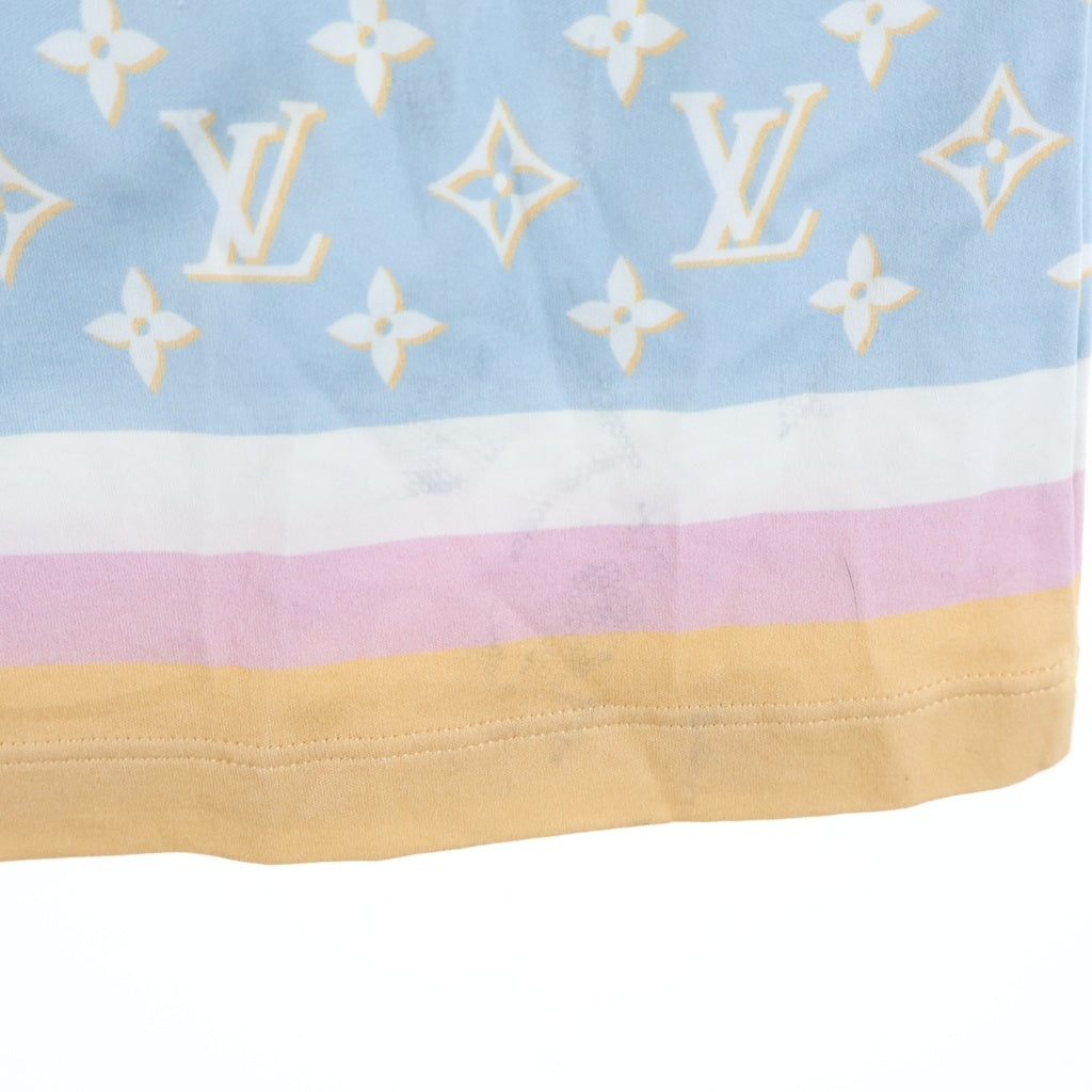 LOUIS VUITTON(ルイヴィトン) 23AW ネックチェーンモノグラムコットン 半袖ワンピース レディース ブルー/ホワイト RW232D CBA FPJD16 ー