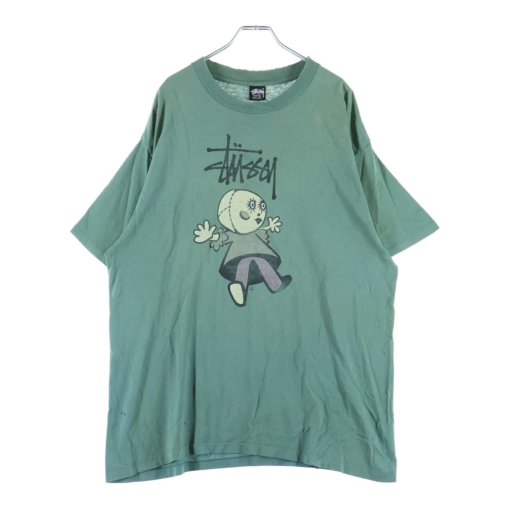 STUSSY(ステューシー) 90s OLD Dolly Design Tee 両面プリント半袖Tシャツ グリーン ー