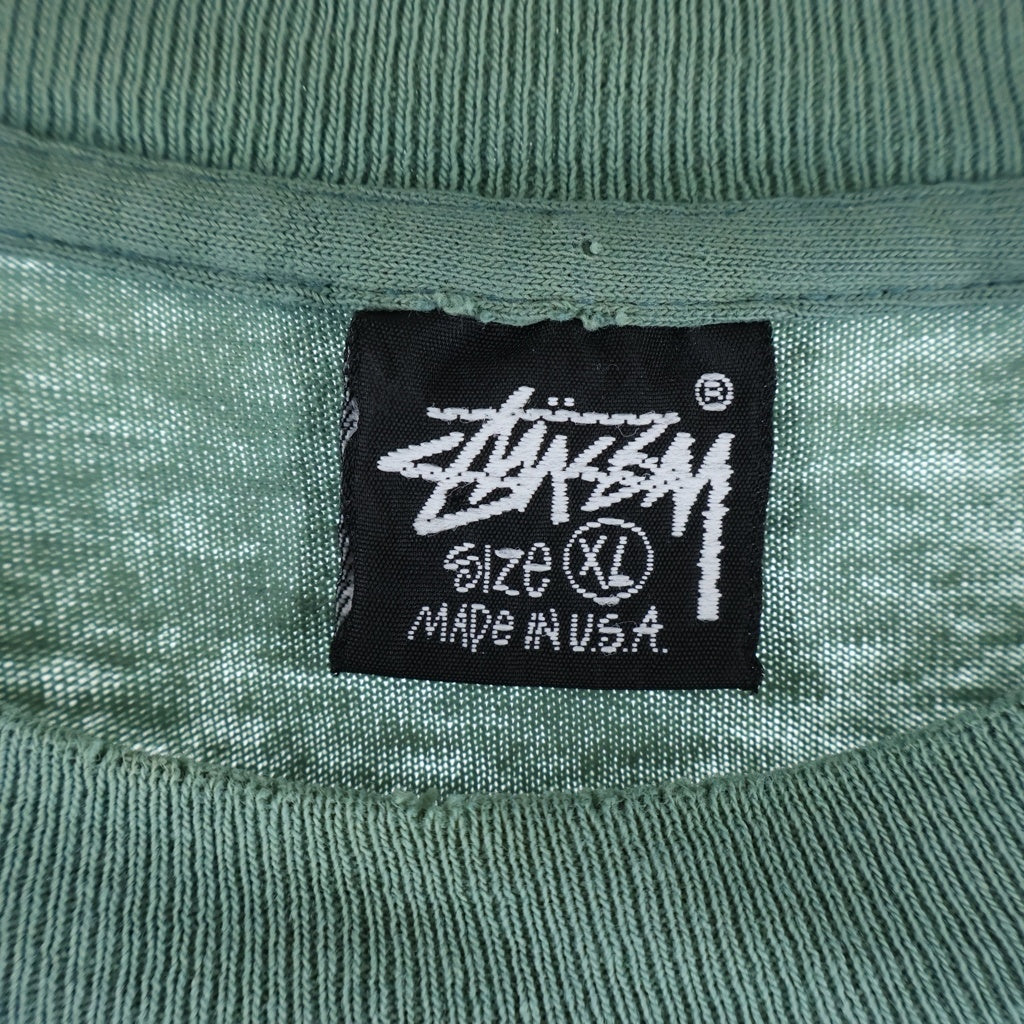 STUSSY(ステューシー) 90s OLD Dolly Design Tee 両面プリント半袖Tシャツ グリーン ー
