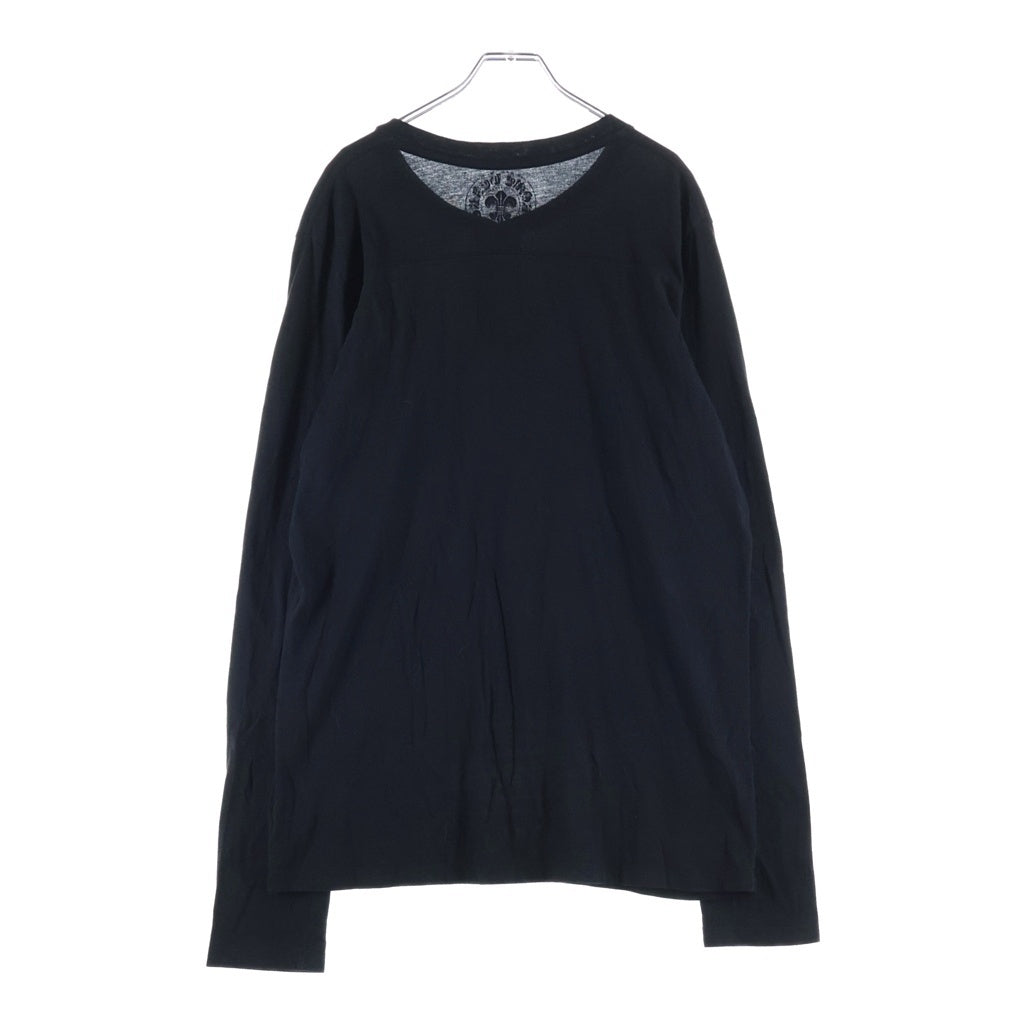 CHROME HEARTS(クロムハーツ) LS HNLY クロスボタン CHプラスパッチ ヘンリーネック 長袖Tシャツ カットソー ブラック