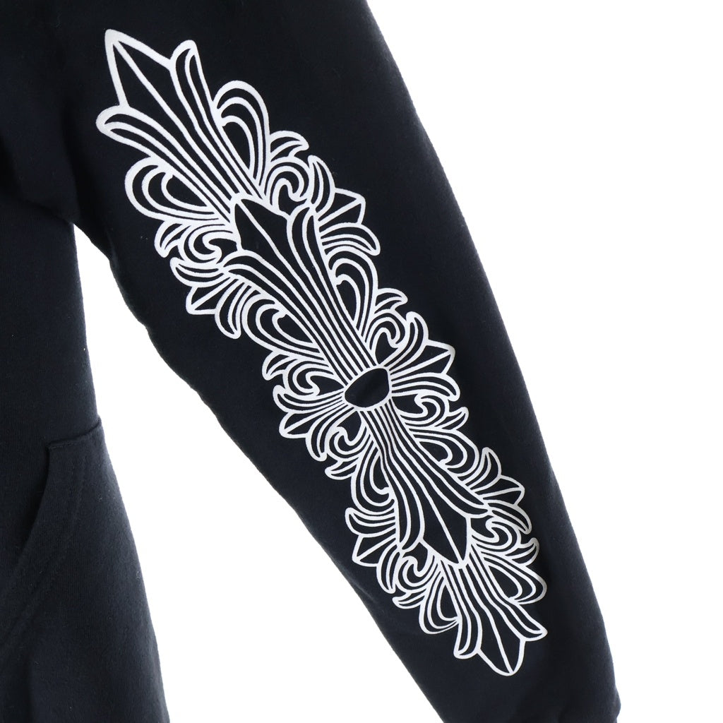 CHROME HEARTS(クロムハーツ) LIP TONGUE FLORAL SWTSHRT HD ZIP リップアンドタンフローラルプリントジップアップパーカー ブラック/ブルー