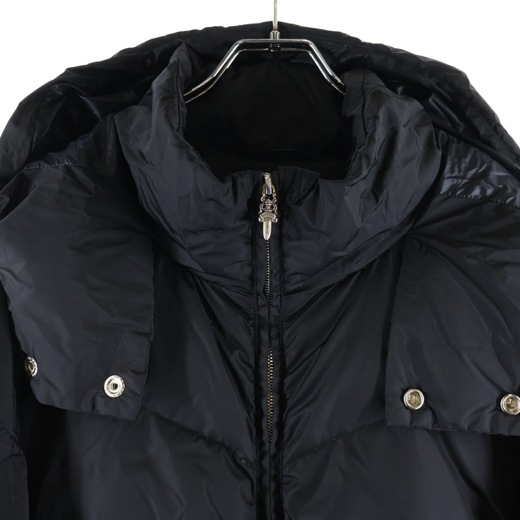 CHROME HEARTS(クロムハーツ) QUEENS LONG COAT ダブルジップナイロンダウンロングコート ブラック