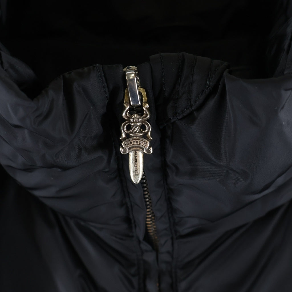 CHROME HEARTS(クロムハーツ) QUEENS LONG COAT ダブルジップナイロンダウンロングコート ブラック