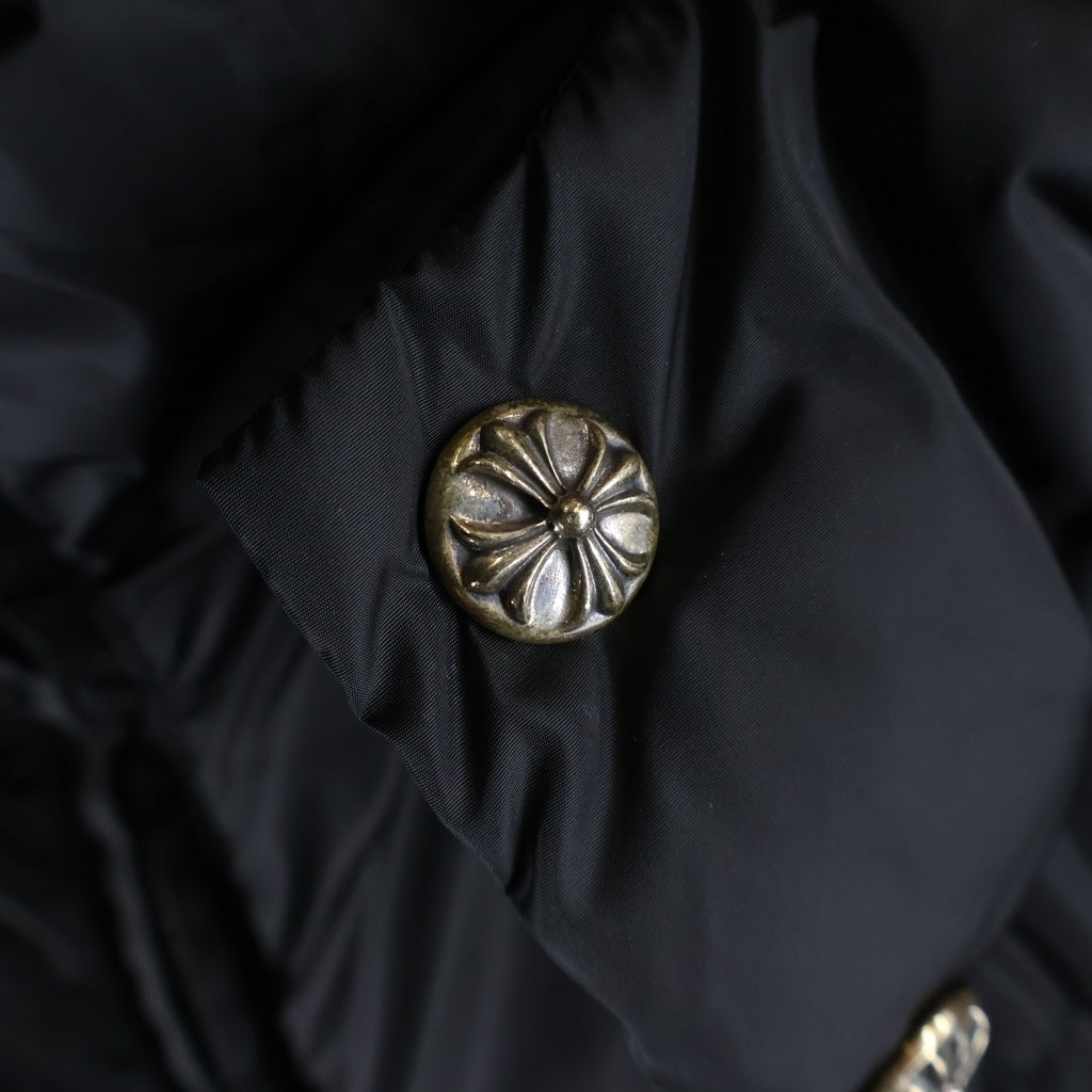 CHROME HEARTS(クロムハーツ) QUEENS LONG COAT ダブルジップナイロンダウンロングコート ブラック