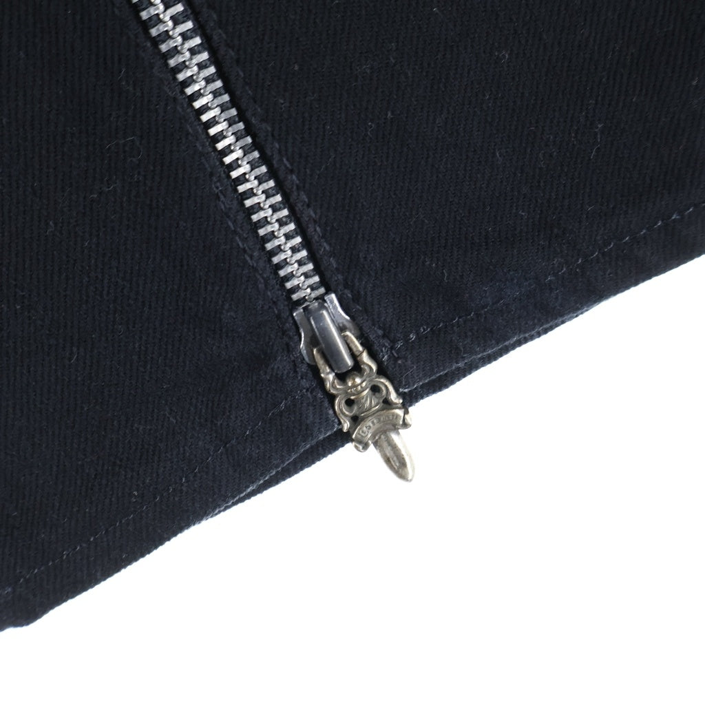 CHROME HEARTS(クロムハーツ) OLD FLEURKNEE DAGGER ZIP PANTS オールド ダガージップ付きフレアニーデニムパンツ ブラック レディース