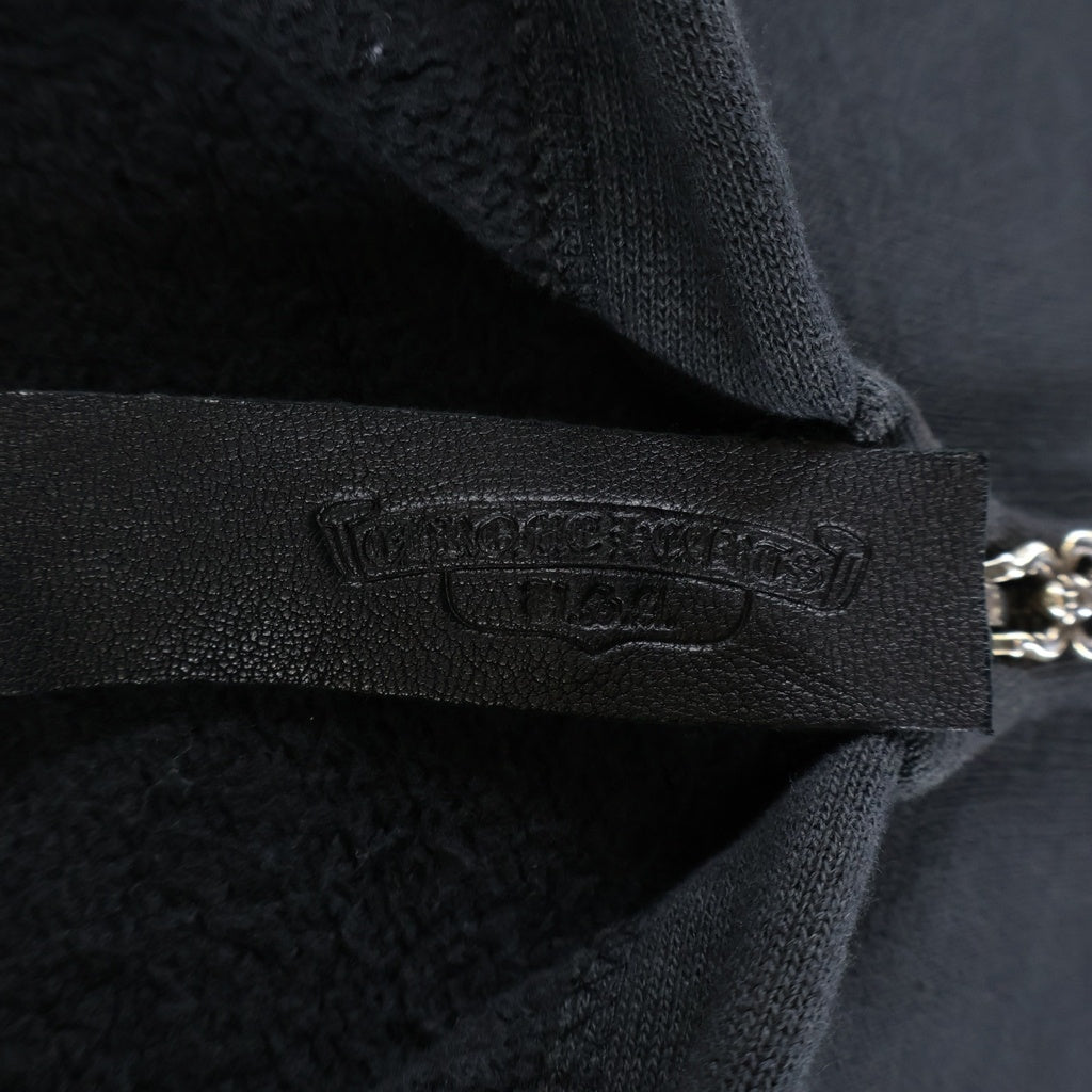 CHROME HEARTS(クロムハーツ) GYN U PAPER JAM HD ZIP ラベル付きクロスパッチジップアップパーカー ブラック/シルバー