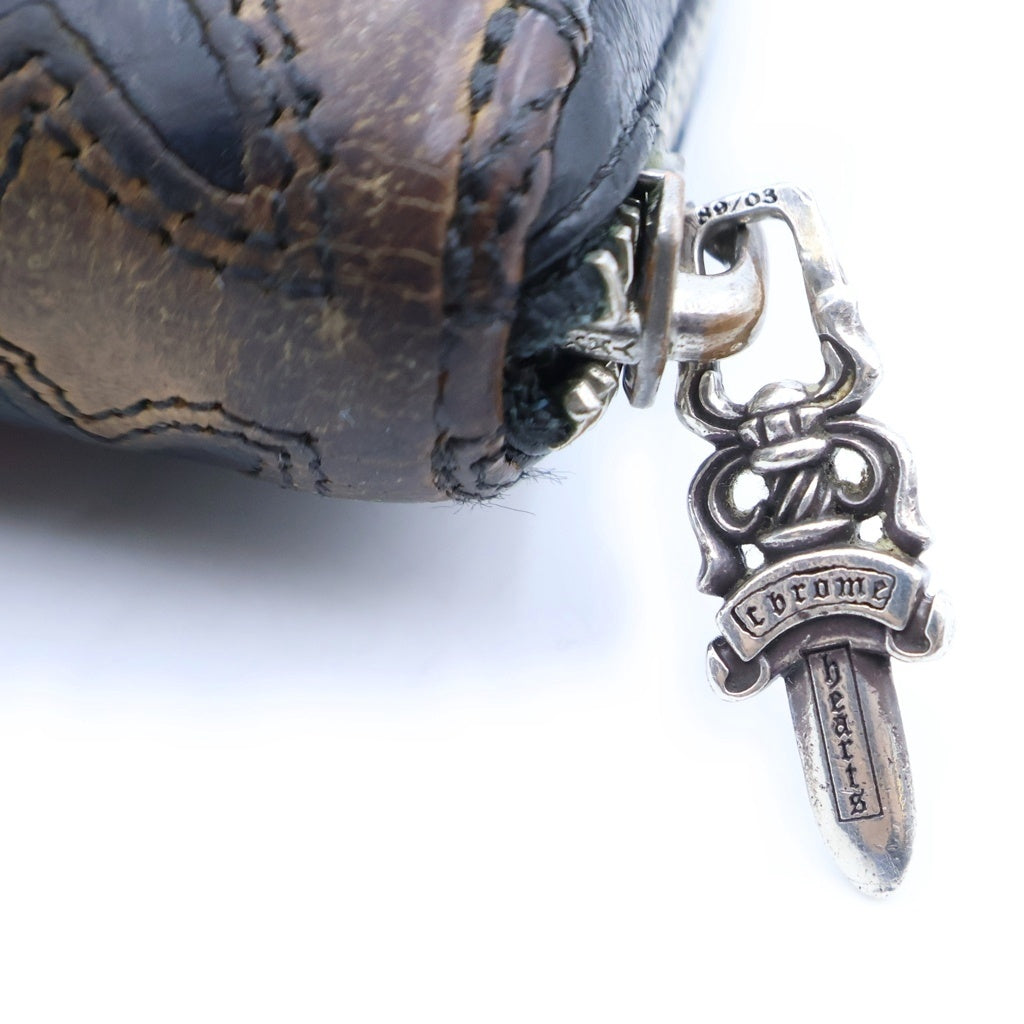 CHROME HEARTS(クロムハーツ) REC F ZIP QUILTED マルチセメタリークロスキルティングレザーウォレット財布 マルチ/ブラック