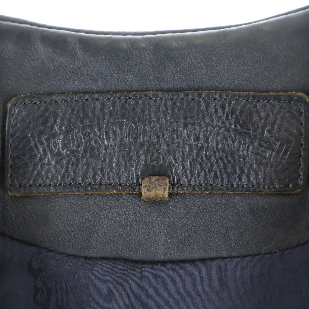 CHROME HEARTS(クロムハーツ) QUILTING ZIP FRNT VEST レザーキルティングステッチダガージップベスト ブラック/シルバー