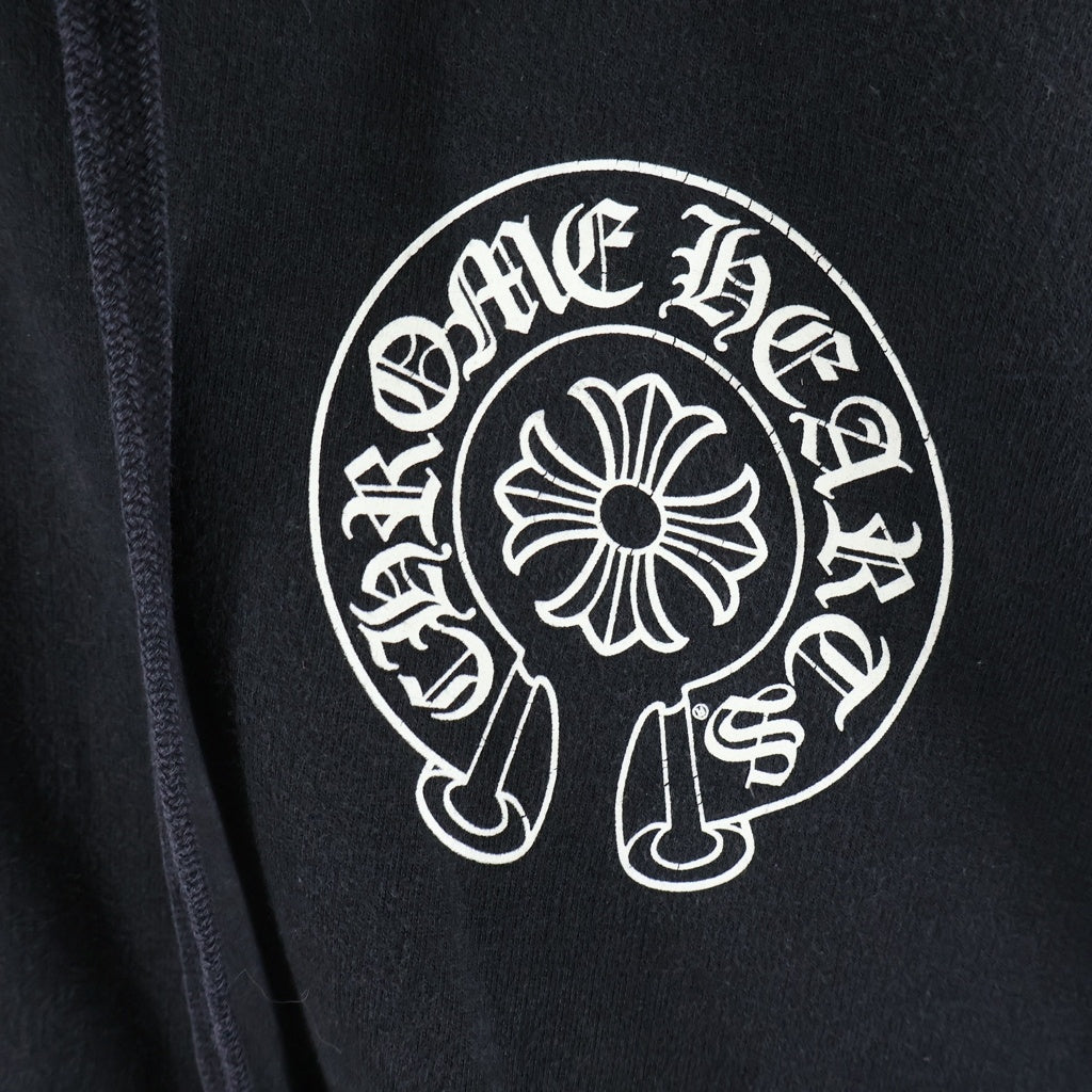 CHROME HEARTS(クロムハーツ) SWTSHRT HD ZIP 台北限定バックホースシューパーカー ブラック/ホワイト