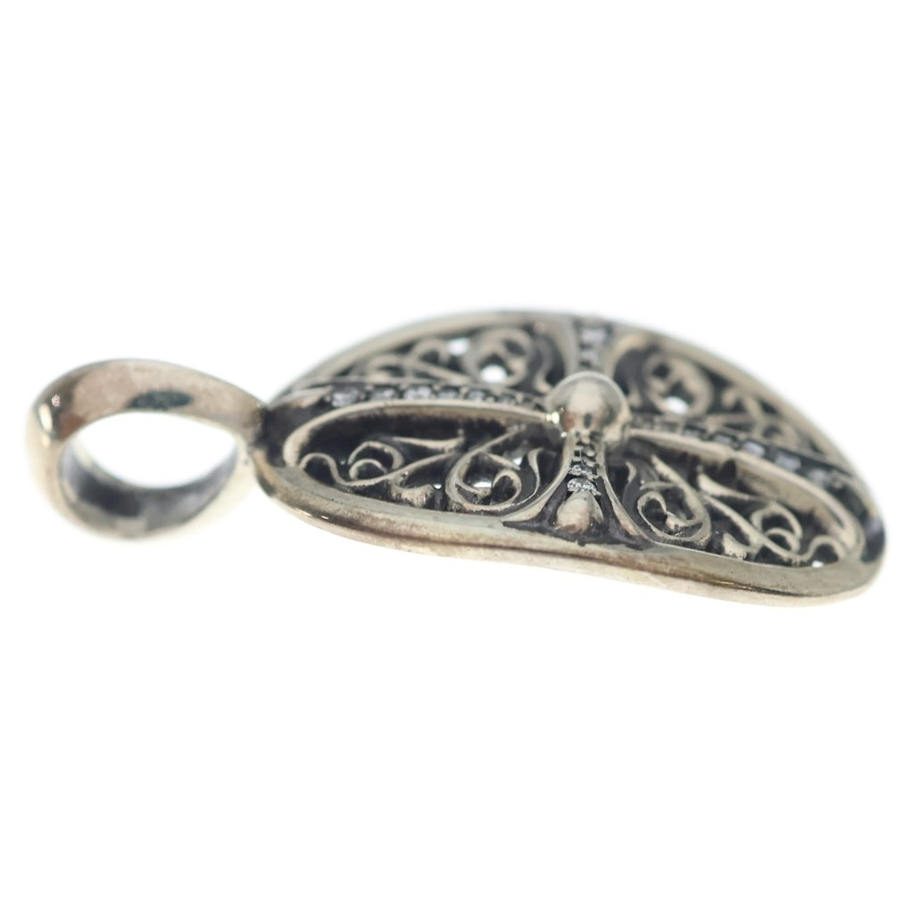 CHROME HEARTS(クロムハーツ) CLSC OVAL P DMND クラシックオーバル PAVEダイヤ シルバー ネックレストップ