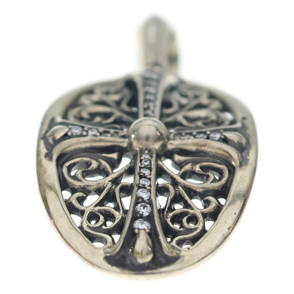 CHROME HEARTS(クロムハーツ) CLSC OVAL P DMND クラシックオーバル PAVEダイヤ シルバー ネックレストップ
