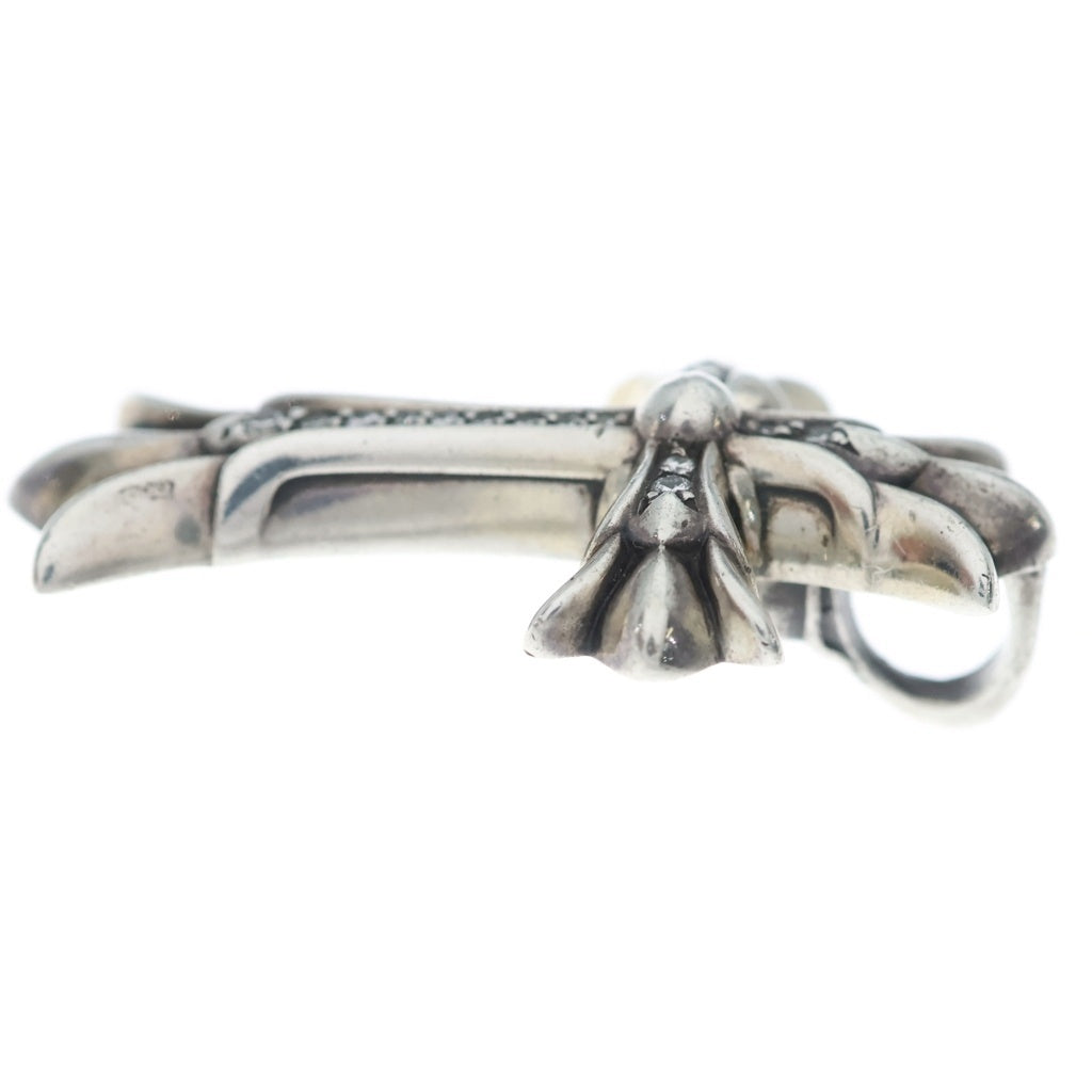 CHROME HEARTS(クロムハーツ) DBL CH CRS SML P/D スモールダブルCHクロス PAVEダイヤ ペンダント/シルバーネックレストップ