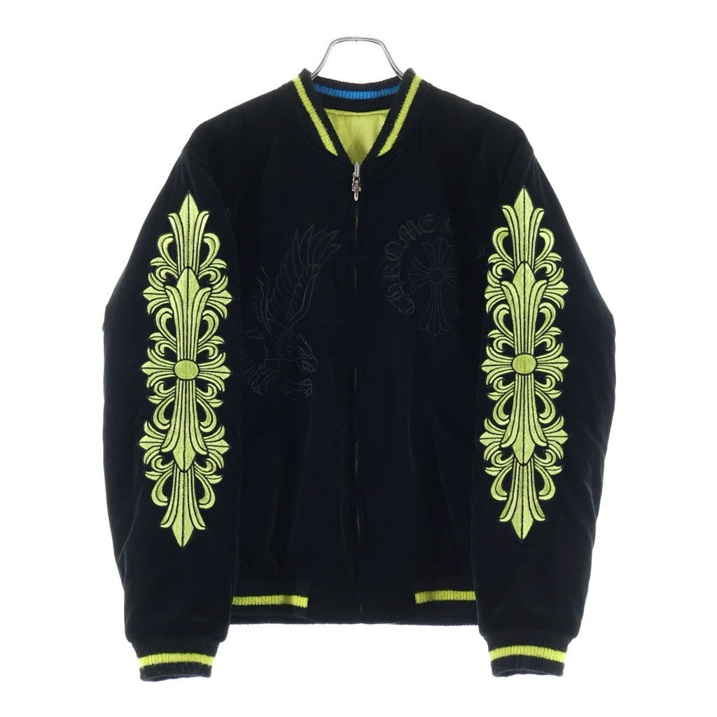 CHROME HEARTS(クロムハーツ) PPO SOUVENIR BOMBER リバーシブルスーベニアスカジャンボンバージャケットブルゾン ブラック/イエロー/シルバー