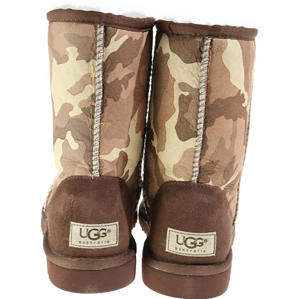 CHROME HEARTS(クロムハーツ) UGG MIAMI LTD アグ BSフレア装飾ムートンレザーブーツ カモフラ/ベージュ/ブラウン