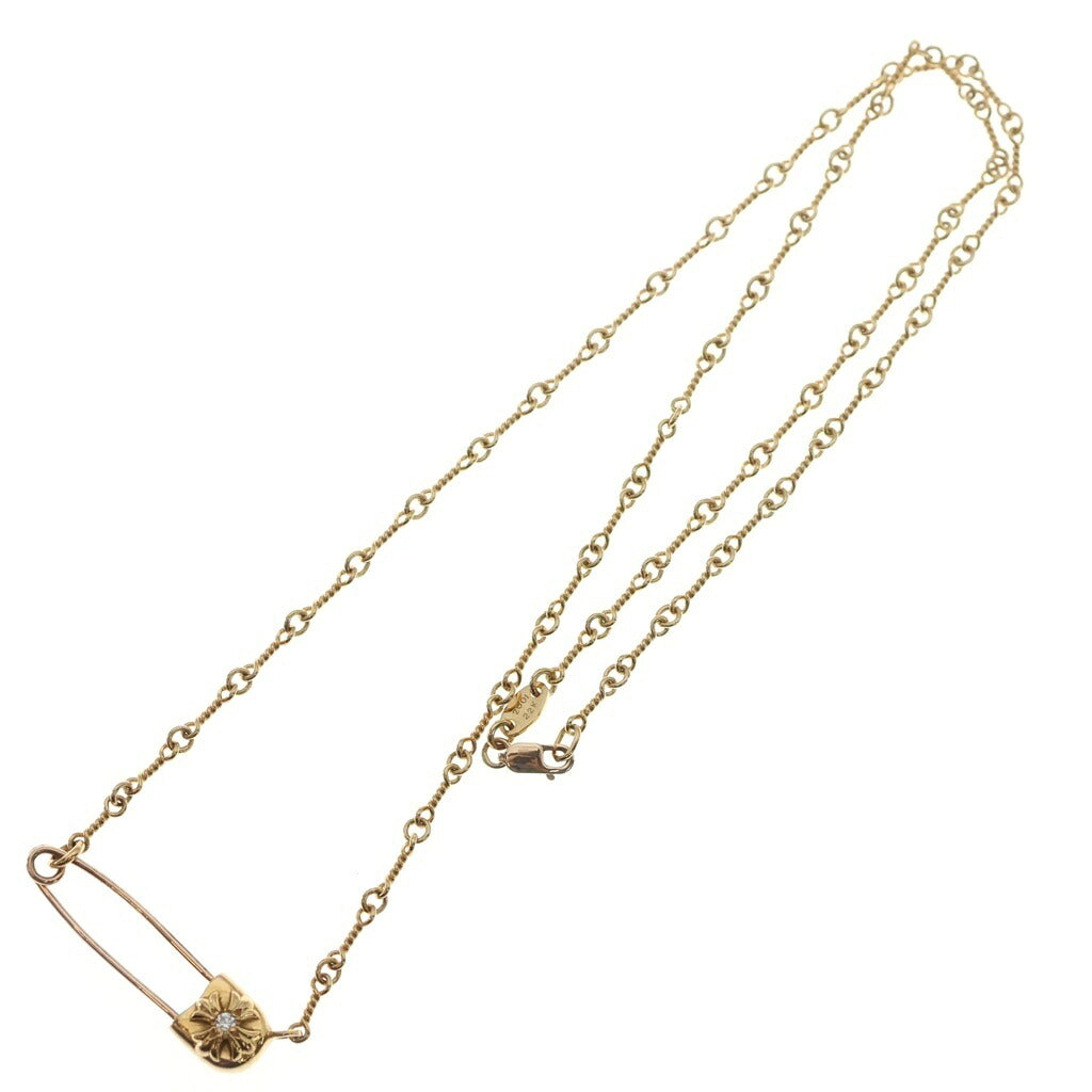 CHROME HEARTS(クロムハーツ) 22K SAFETY PIN T20 1DIAセーフティピンツイストチェーン 1ダイヤ ゴールドネックレス