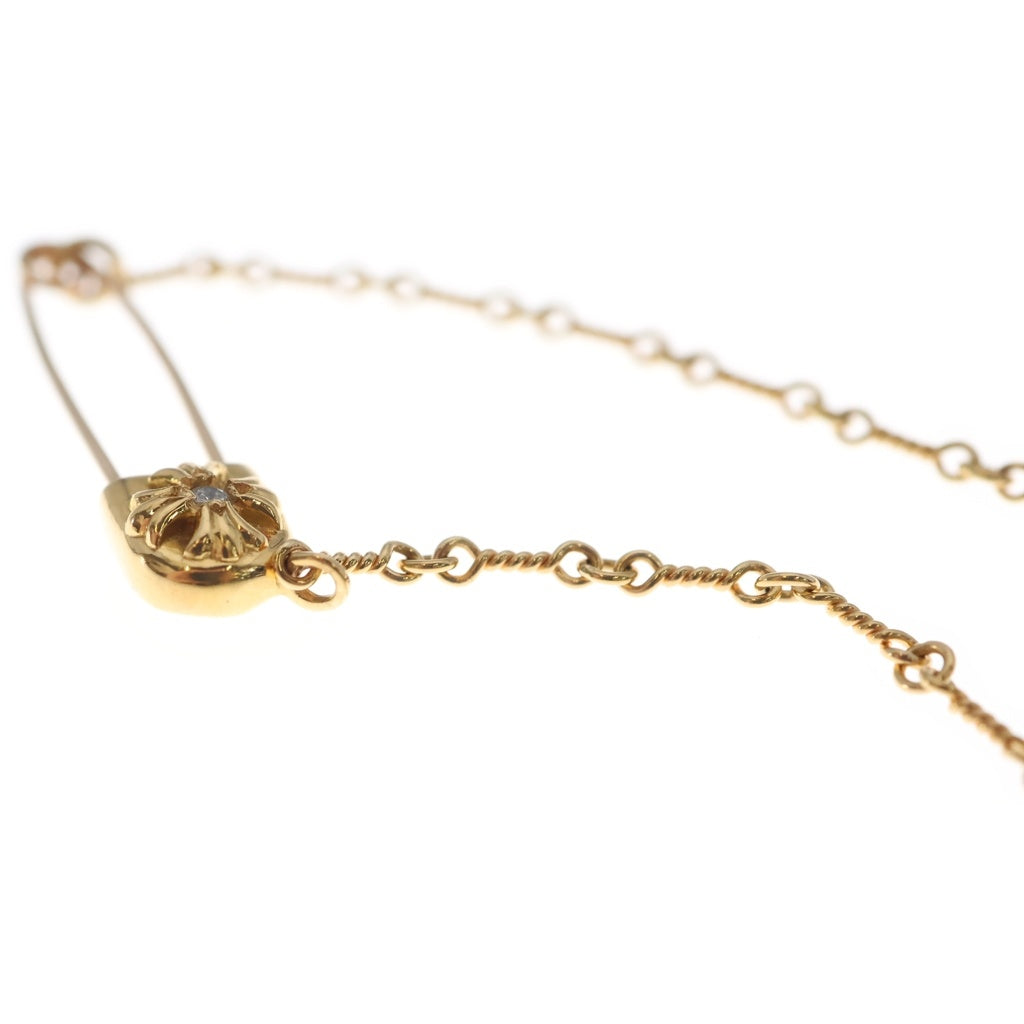 CHROME HEARTS(クロムハーツ) 22K SAFETY PIN T20 1DIAセーフティピンツイストチェーン 1ダイヤ ゴールドネックレス