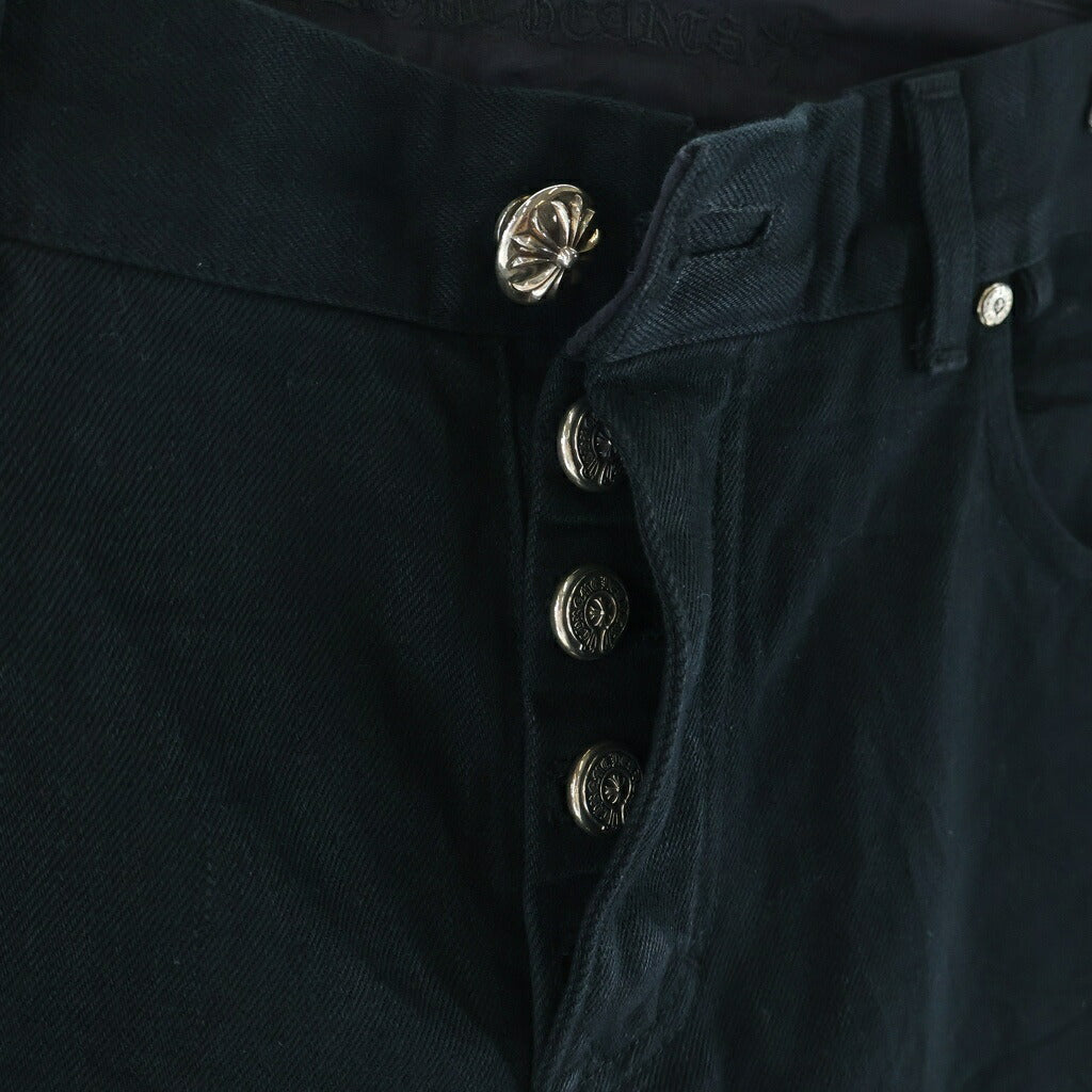 CHROME HEARTS(クロムハーツ) RS BOOTLEG 5 PKT DNM PANT クロスボールボタンブーツカットデニムパンツ ブラック