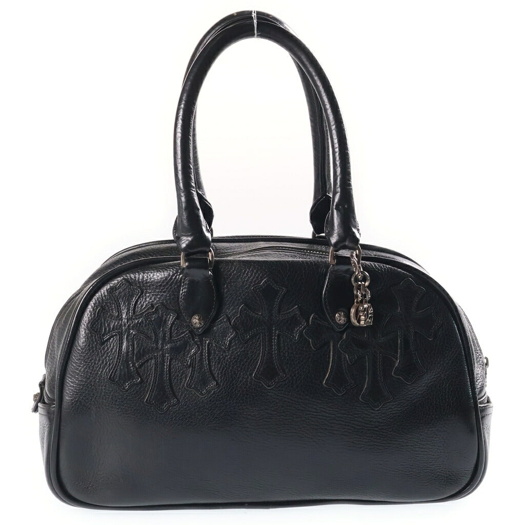 CHROME HEARTS(クロムハーツ) GYM SM ジムバッグ 現行型CHチャーム付きスモールレザーハンドバッグ ブラック/シルバー