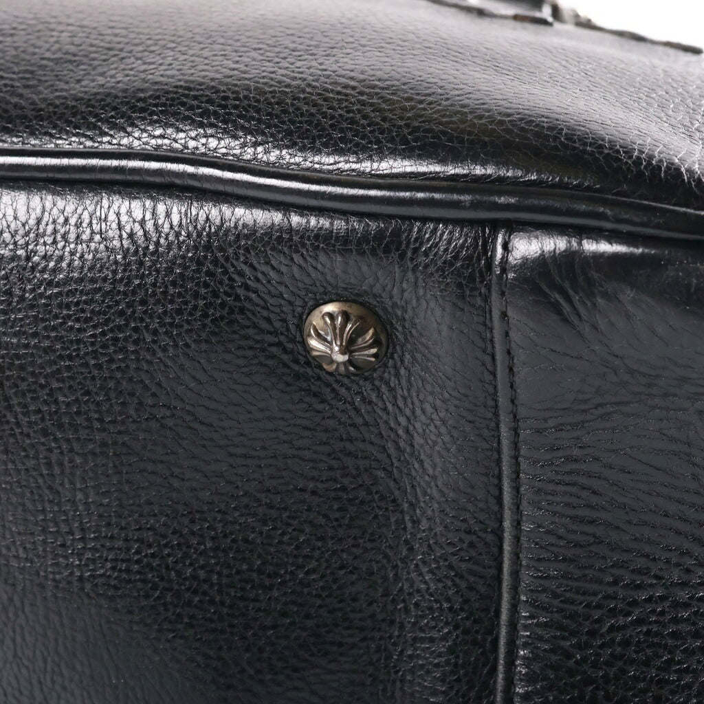 CHROME HEARTS(クロムハーツ) GYM SM ジムバッグ 現行型CHチャーム付きスモールレザーハンドバッグ ブラック/シルバー