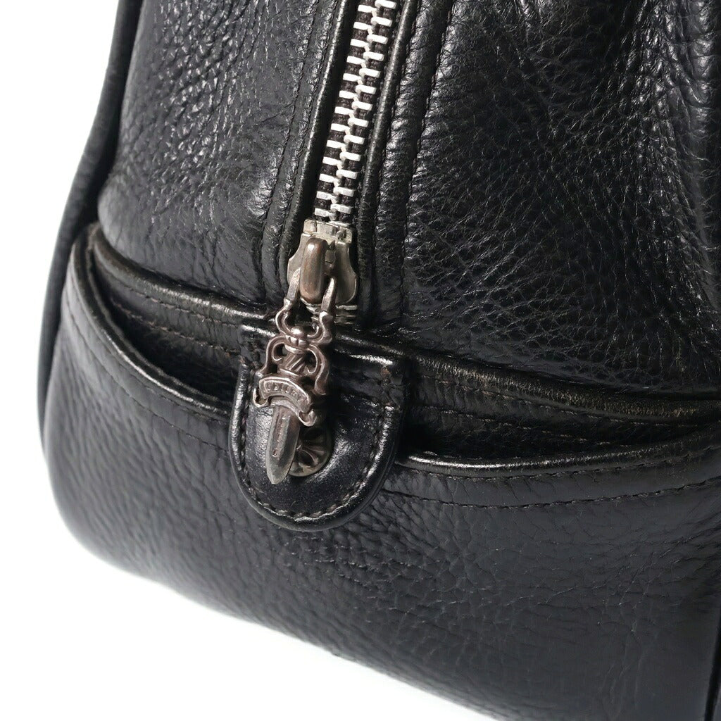 CHROME HEARTS(クロムハーツ) GYM SM ジムバッグ 現行型CHチャーム付きスモールレザーハンドバッグ ブラック/シルバー
