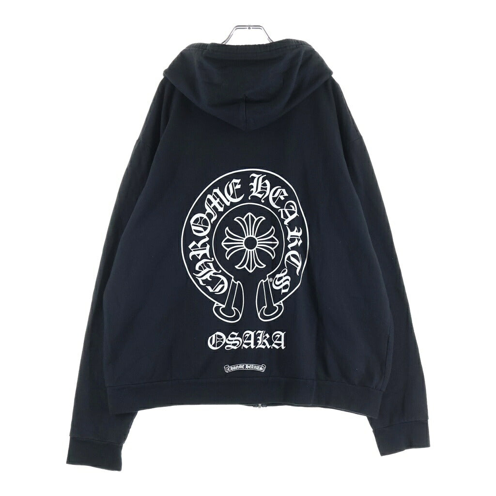 CHROME HEARTS(クロムハーツ) SWTSHRT HD ZIP LTD 大阪限定バックホースシュープリントジップアップパーカー ブラック