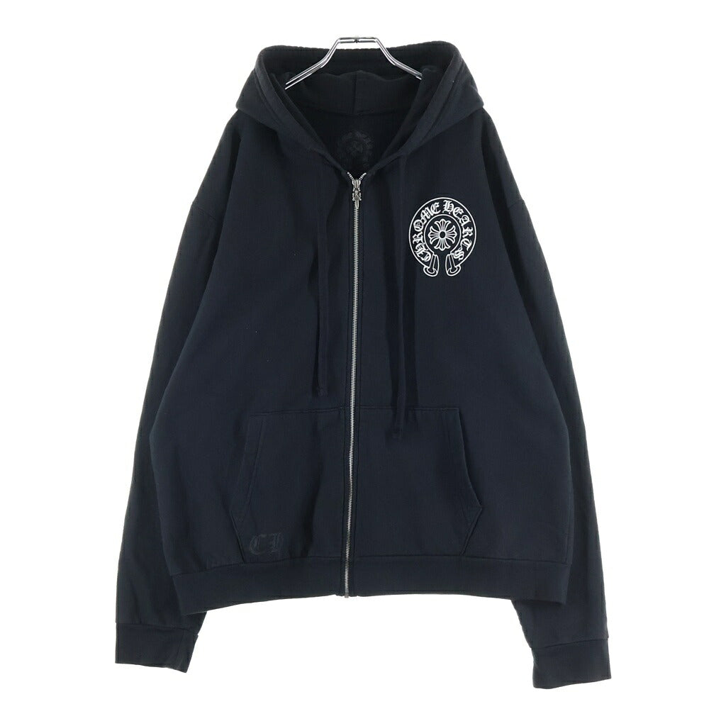 CHROME HEARTS(クロムハーツ) SWTSHRT HD ZIP LTD 大阪限定バックホースシュープリントジップアップパーカー ブラック
