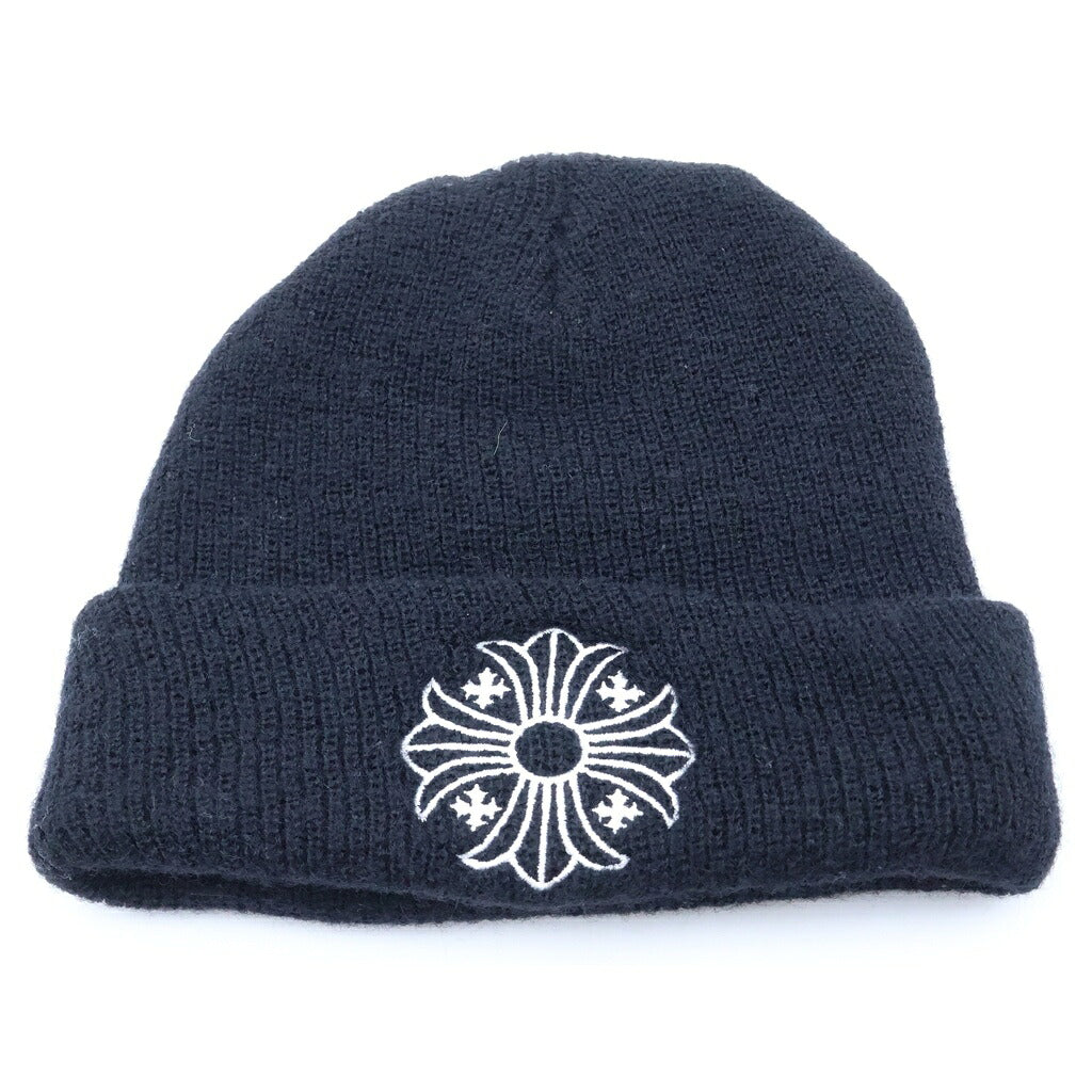 CHROME HEARTS(クロムハーツ) WOOL WATCH CAP ウールワッチキャップ CHプラス刺繍ビーニーニット帽子 ブラック/ホワイト