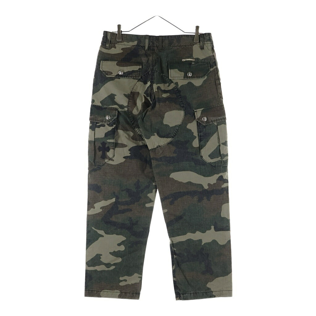 CHROME HEARTS(クロムハーツ) DEVIL DOG クロスパッチ付きクロスボールボタンカモフラロングパンツ カーキ/ベージュ