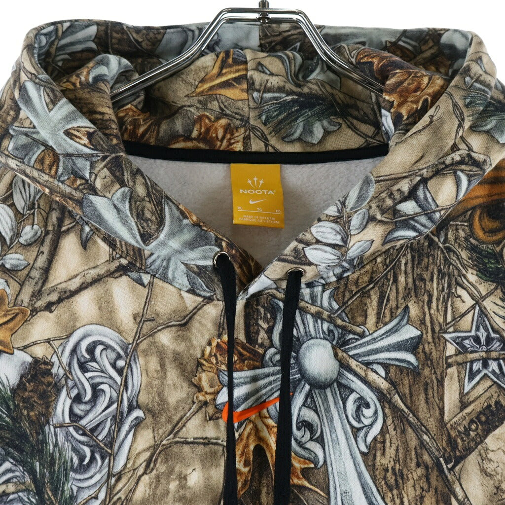 CHROME HEARTS(クロムハーツ) NOCTA PLVR DRAKE ナイキドレイク総柄パーカー ブラウン/ベージュ