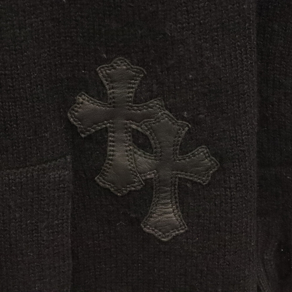 CHROME HEARTS(クロムハーツ) カシミア クロスパッチ プルオーバーパーカーニット ブラック