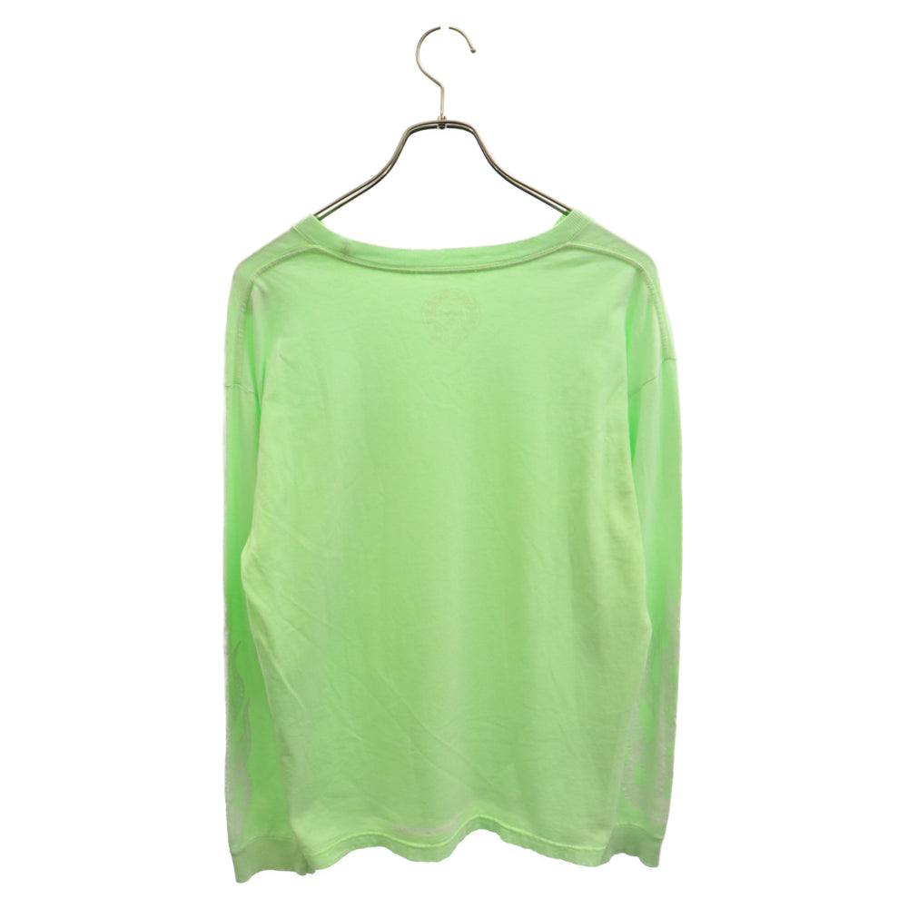CHROME HEARTS(クロムハーツ) Flame Sleeve L/S Tee アームロゴ ロングスリーブ長袖Tシャツ ライム
