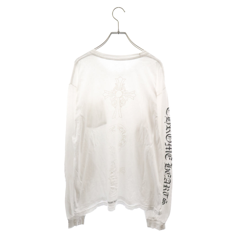 CHROME HEARTS(クロムハーツ) BACK CROSS L/S TEE バック クロス 長袖Tシャツ ホワイト