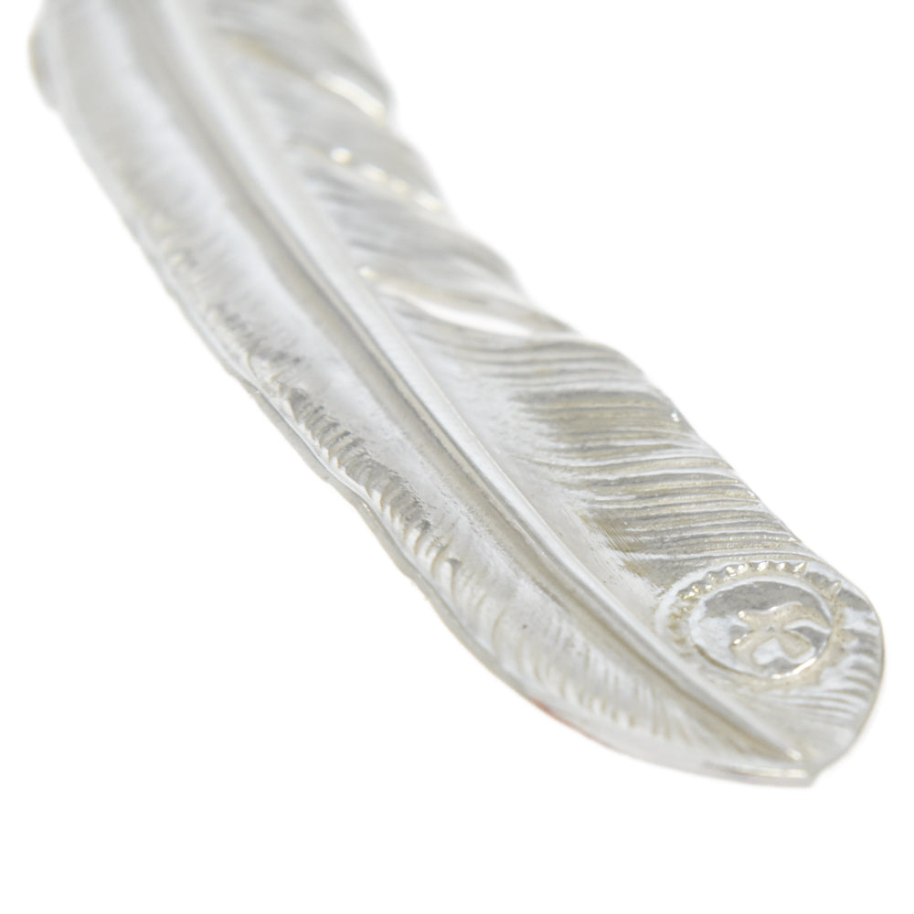 goro's(ゴローズ) 【新品現行】上銀銀縄ターコイズ特大フェザー 右向き ネックレストップ シルバー