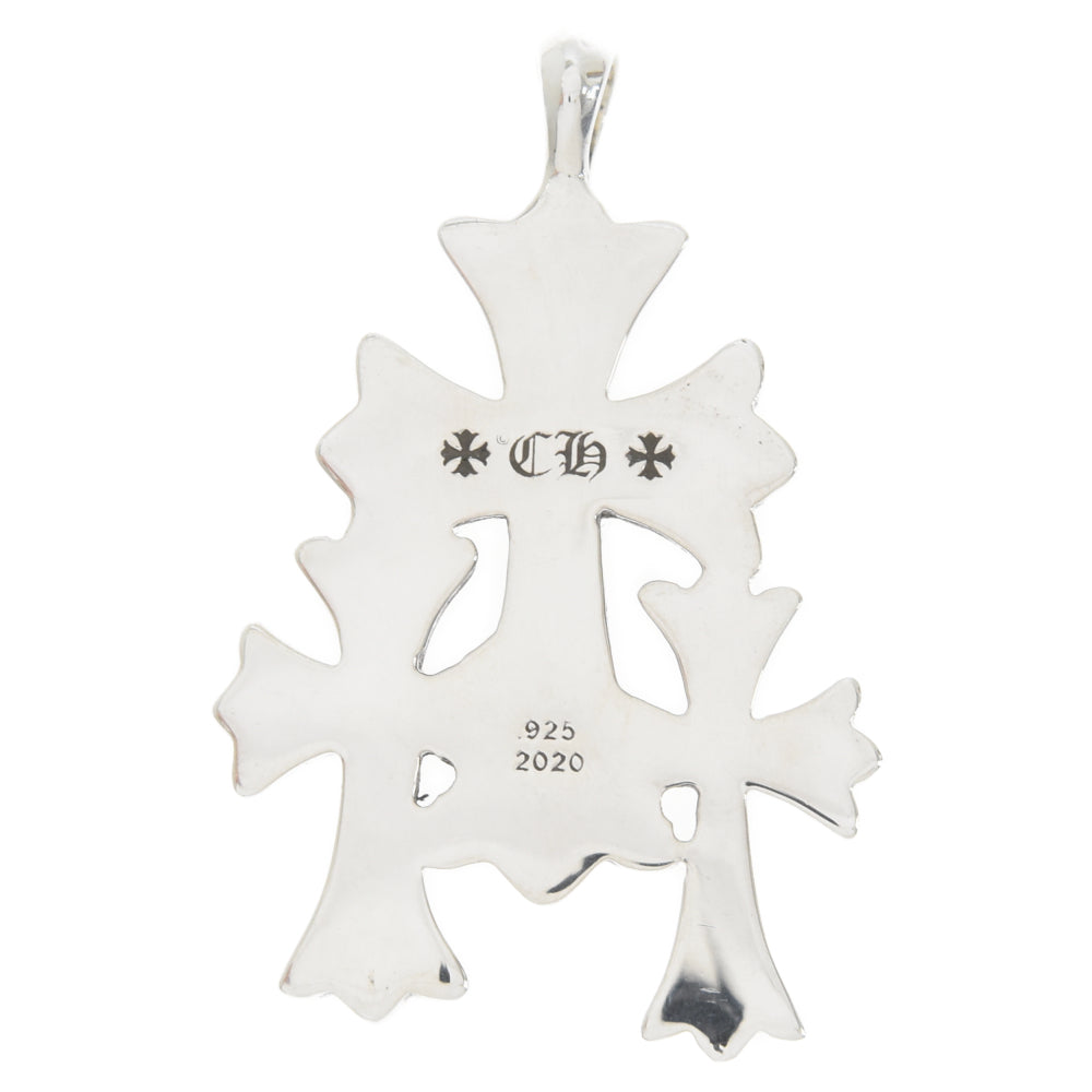 CHROME HEARTS(クロムハーツ) TRIPLE CROSS P DIA トリプルクロスパヴェダイヤ シルバー ネックレストップ