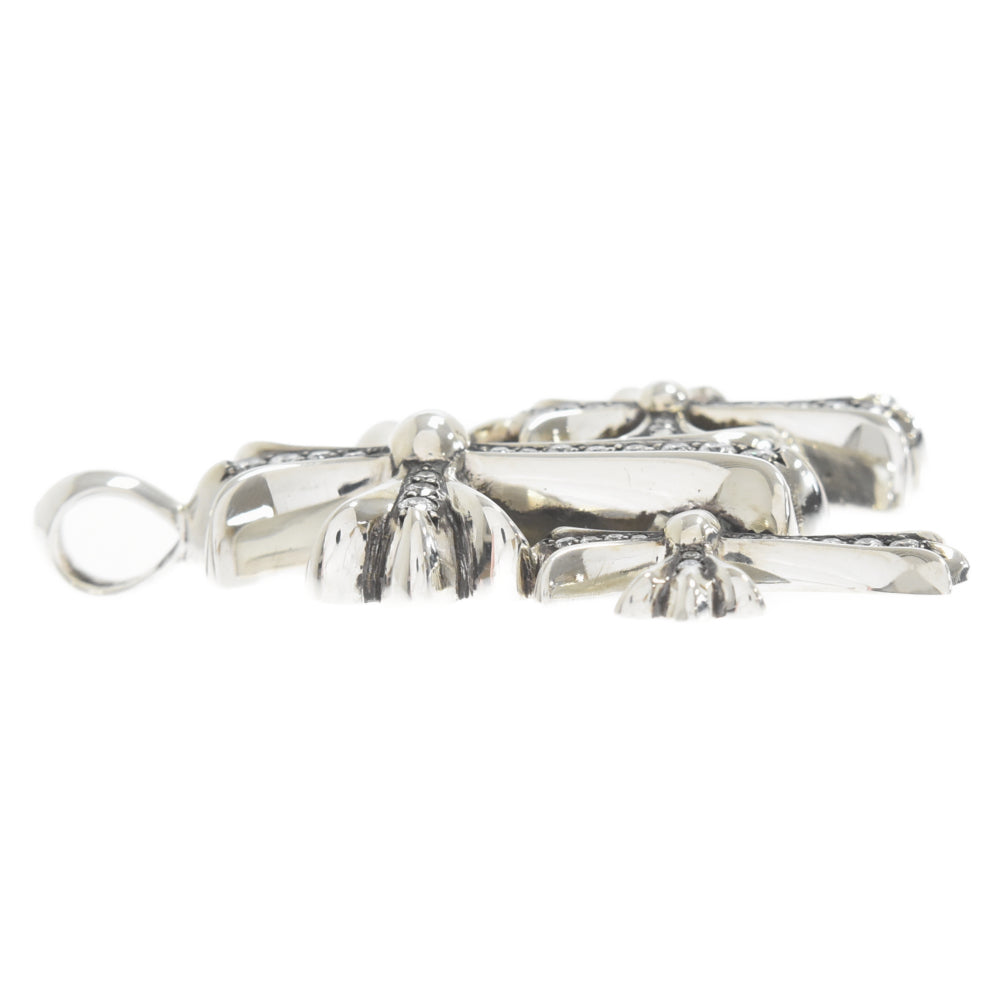 CHROME HEARTS(クロムハーツ) TRIPLE CROSS P DIA トリプルクロスパヴェダイヤ シルバー ネックレストップ