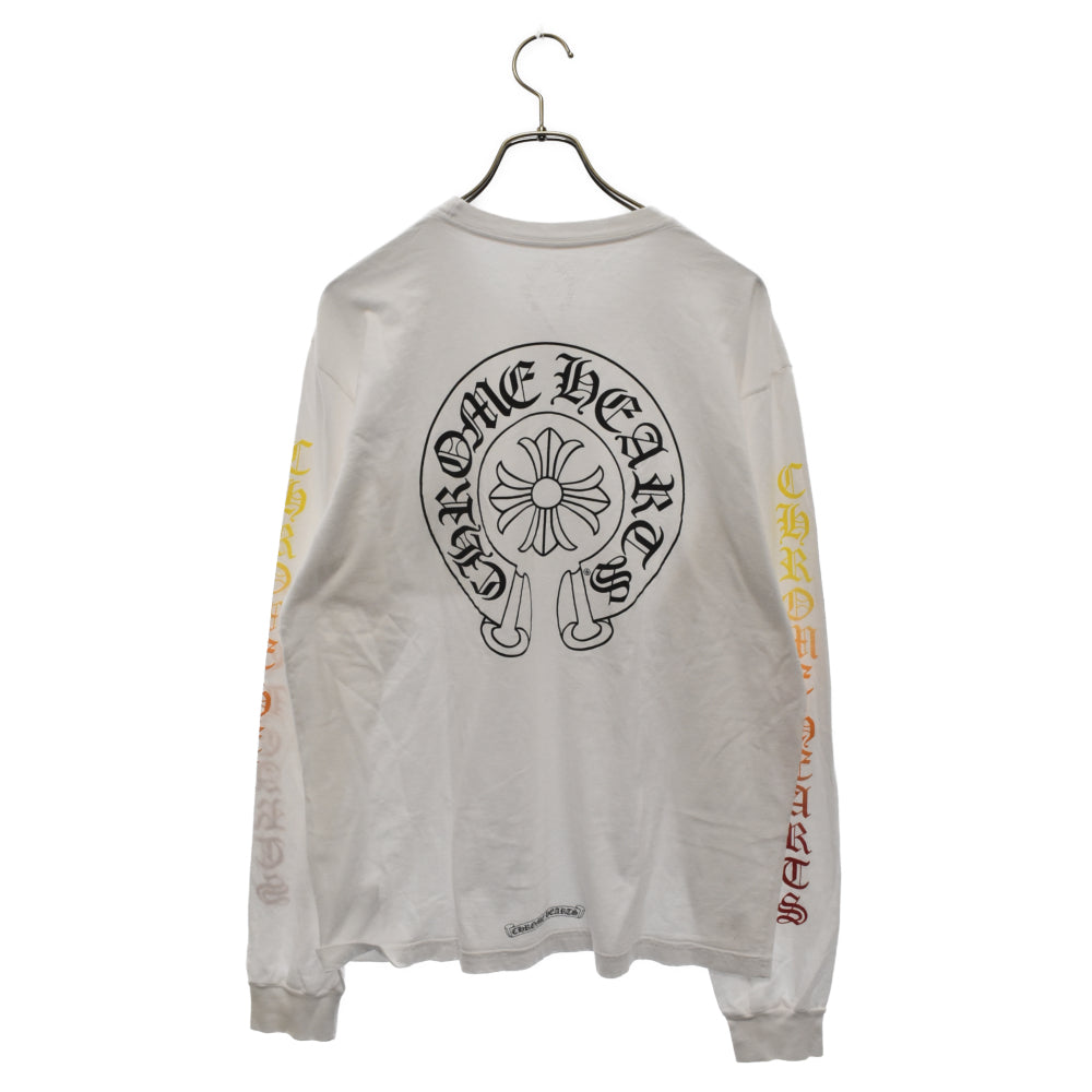 CHROME HEARTS(クロムハーツ) CH L S 1 グラデーションアームプリント長袖カットソー ホワイト