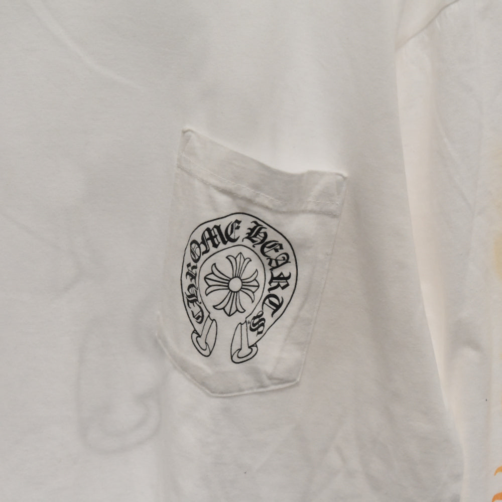 CHROME HEARTS(クロムハーツ) CH L S 1 グラデーションアームプリント長袖カットソー ホワイト